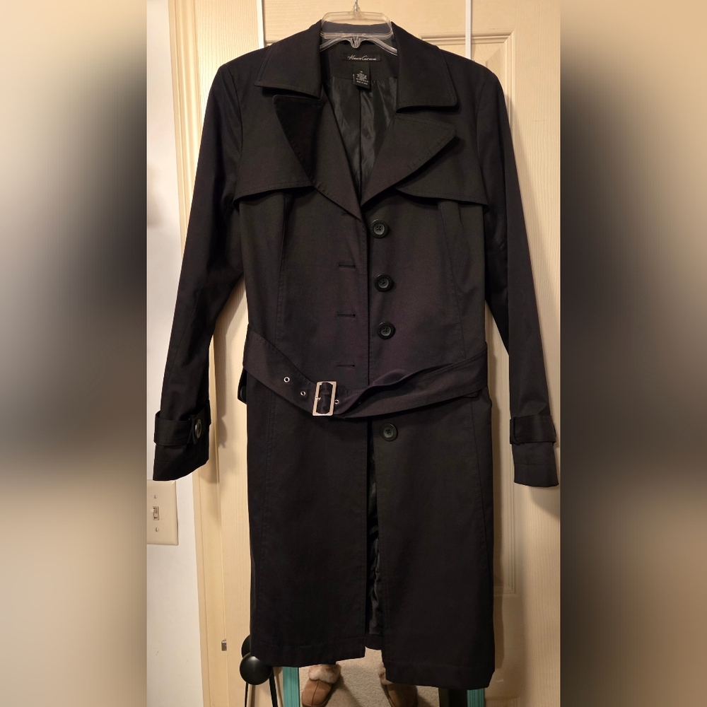 Kenneth Cole Classic Women's Black Trench Coat